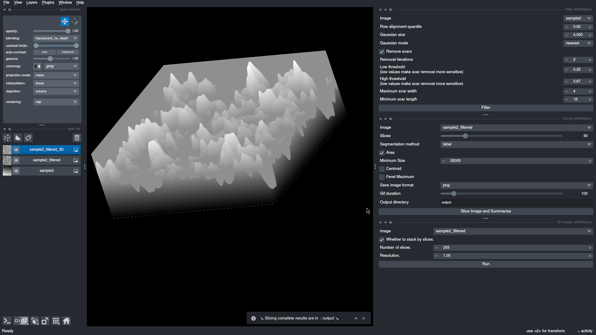 Screenshot of napari showing a 3D view of an image.